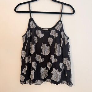Lucky Brand Black and White Patterned Camisole